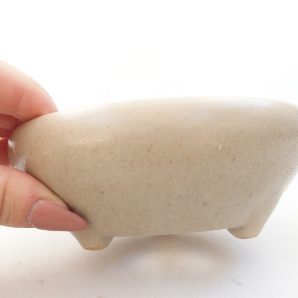 Bol à bonsaï en céramique 10 x 10 x 5 cm, couleur beige