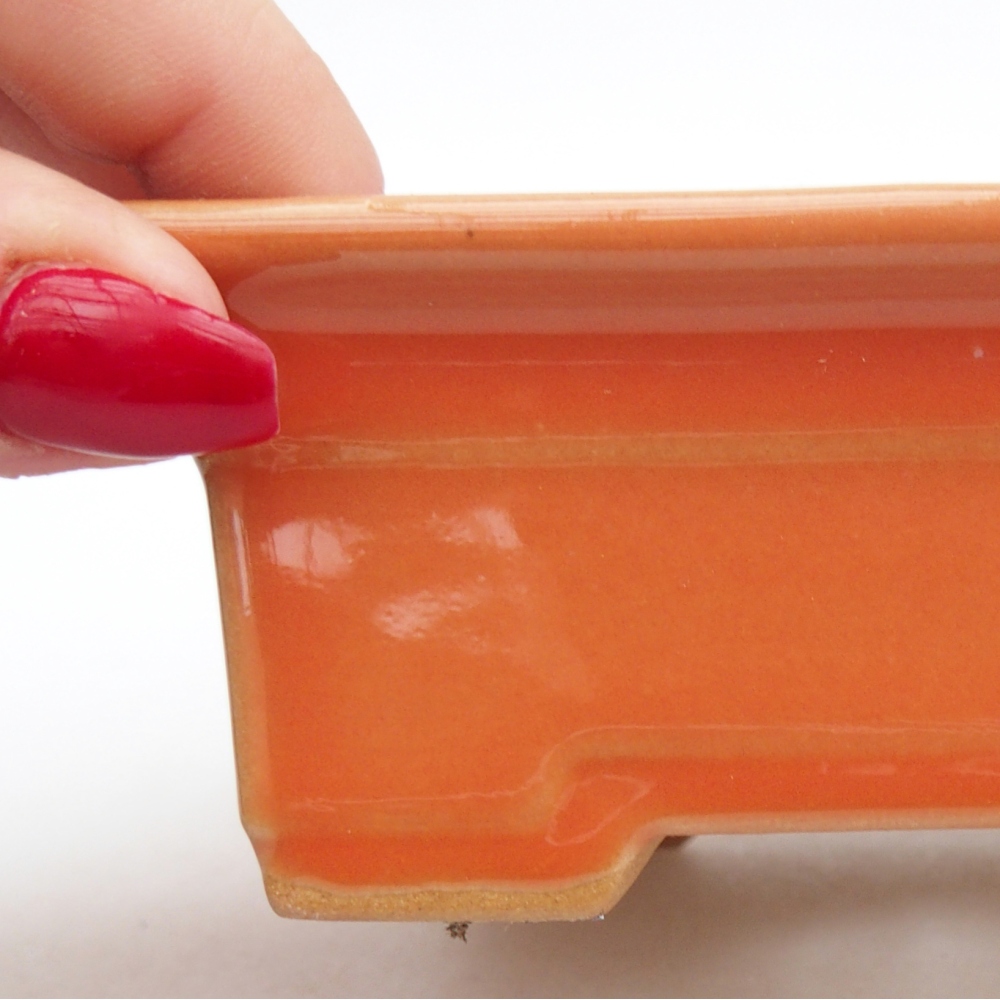 Bol à bonsaï en céramique 11 x 8,5 x 4 cm, orange