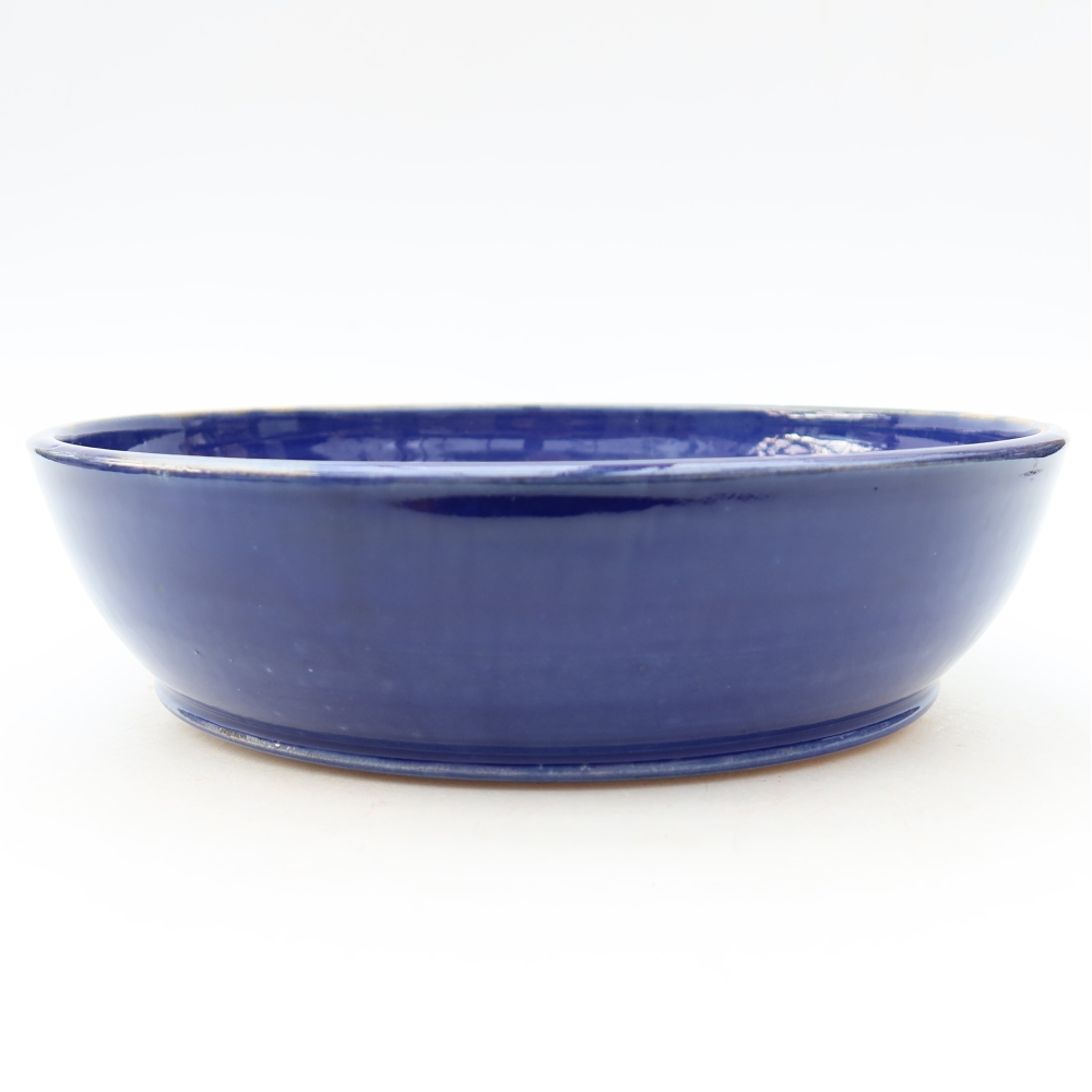 Bol à bonsaï en céramique 23 x 23 x 6 cm, couleur bleu