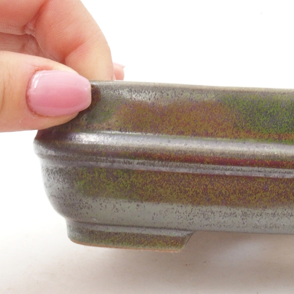 Bol à bonsaï en céramique 14 x 12,5 x 4,5 cm, vert