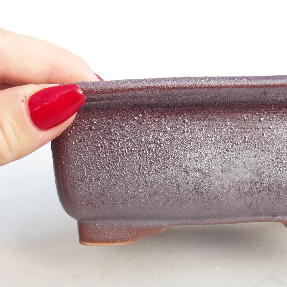 Bol à bonsaï en céramique 12 x 9,5 x 5 cm, couleur métal