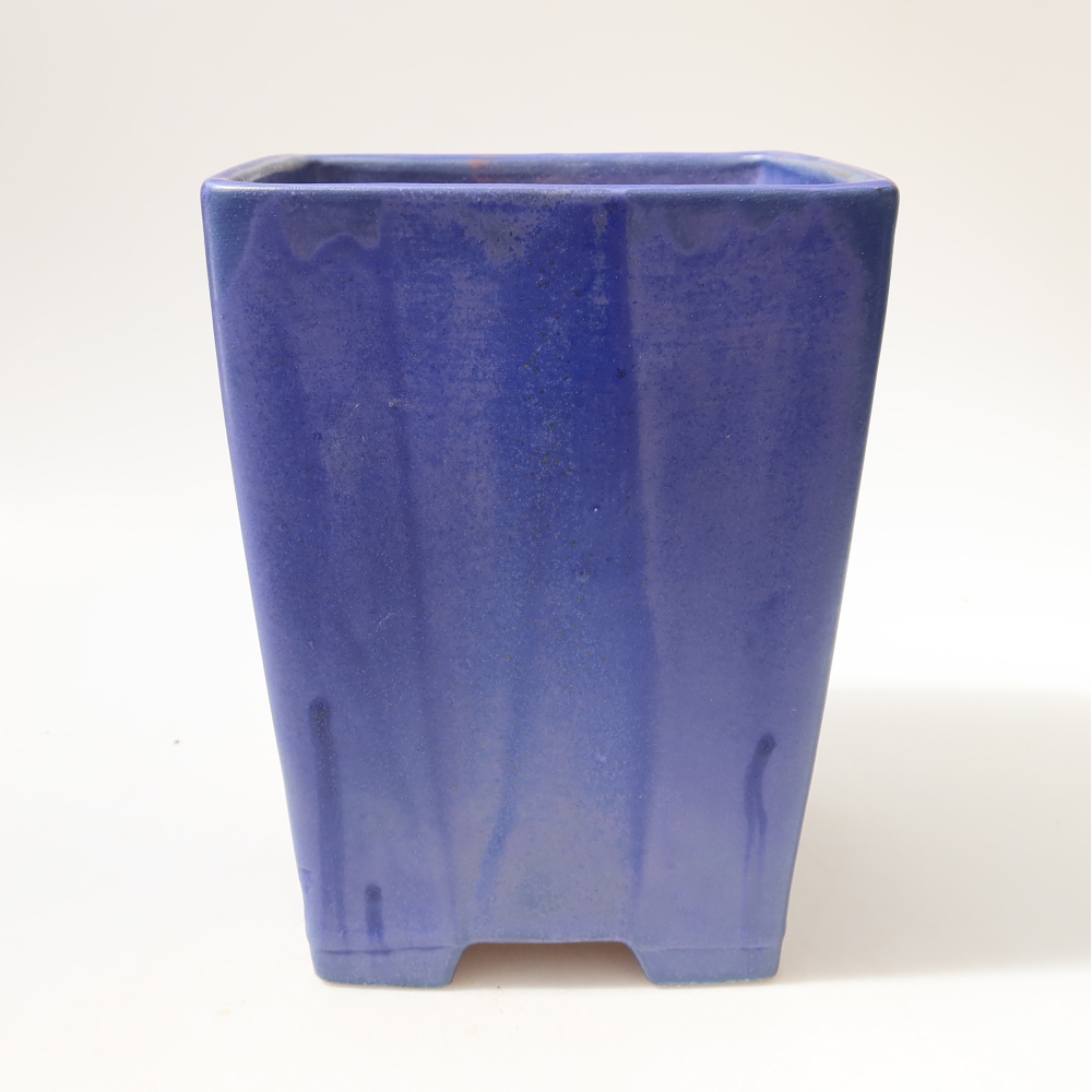 Pot à bonsaï en céramique 15 x 15 x 19,5 cm, couleur bleue