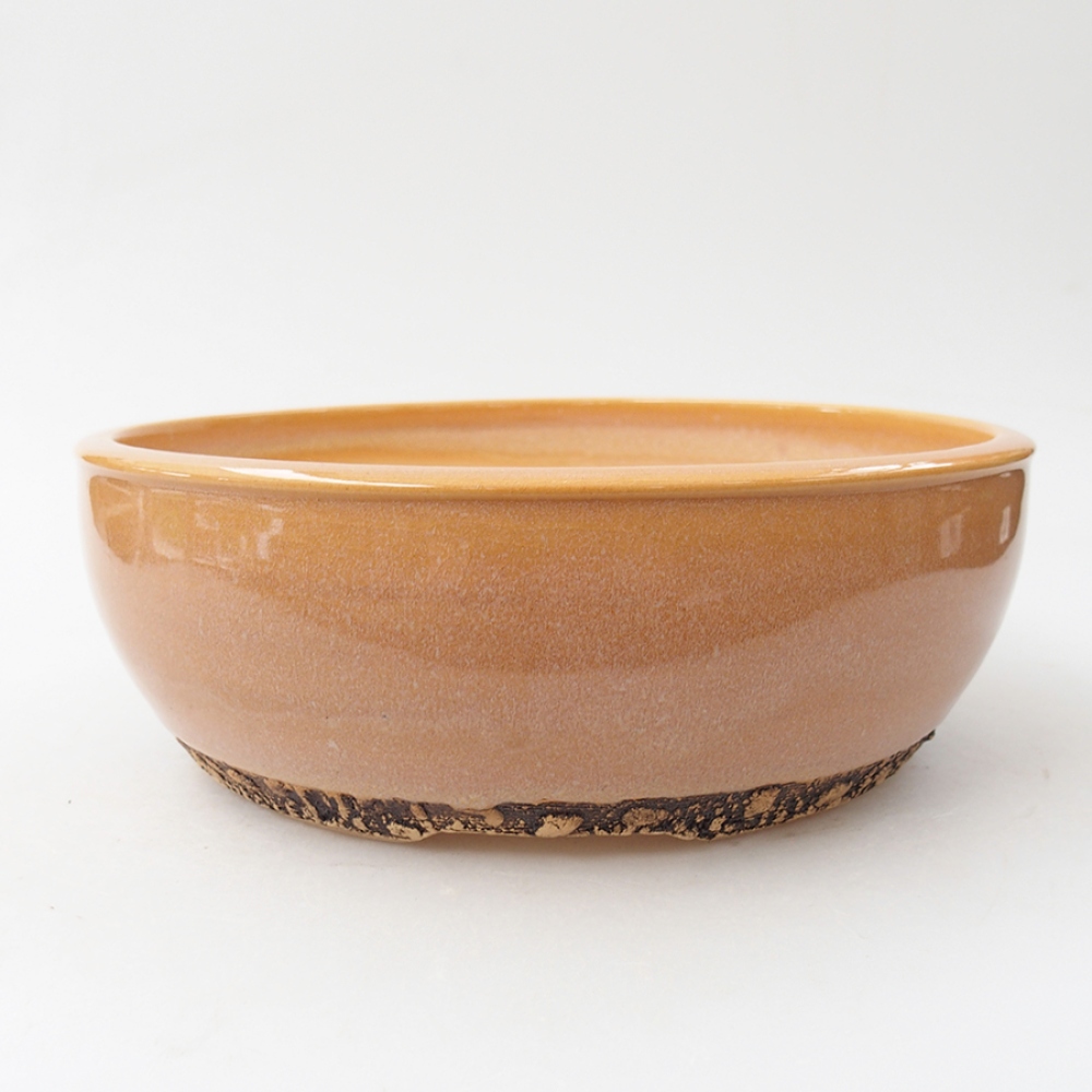 Bol à bonsaï en céramique 20,5 x 20,5 x 7,5 cm, couleur beige