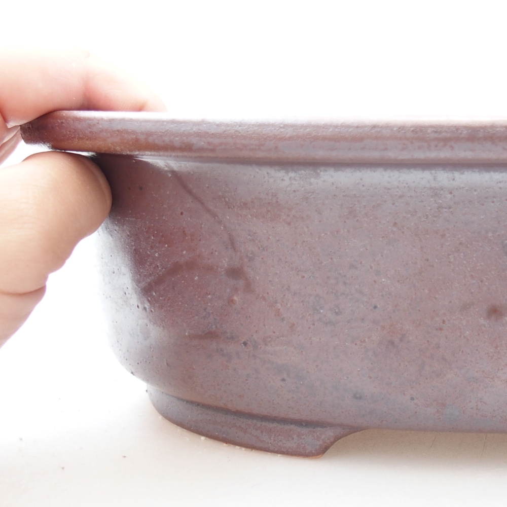 Bol à bonsaï en céramique 26 x 22 x 8 cm, brun