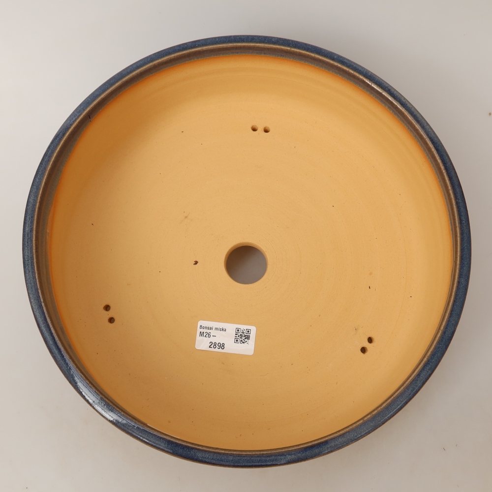 Pot à bonsaï en céramique 27,5 x 27,5 x 8,5 cm, couleur bleue