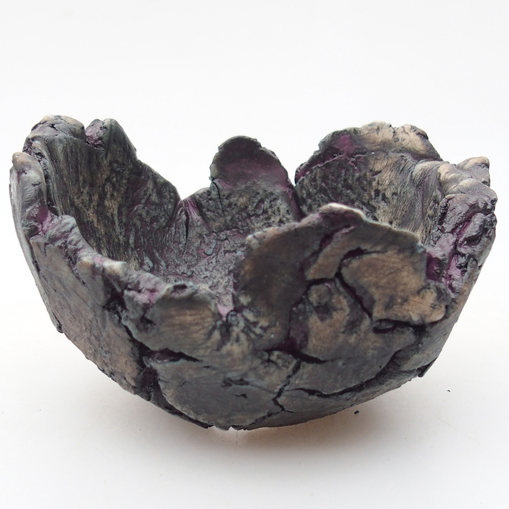 Coquille en céramique 9,5 x 8,5 x 6 cm , couleur violet
