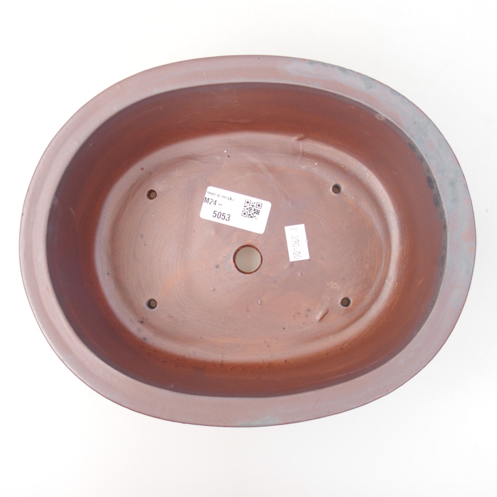 Bol à bonsaï en céramique 23 x 19 x 8 cm, couleur métal