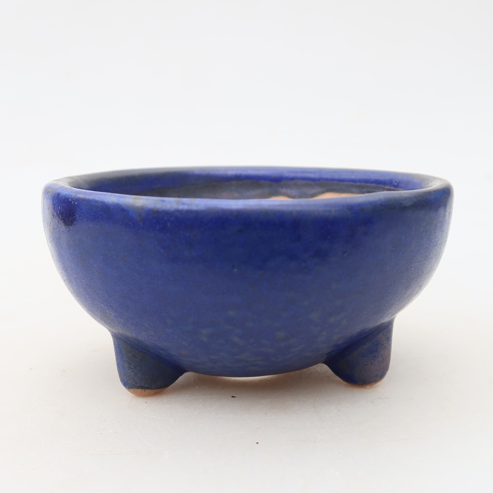 Bol à bonsaï en céramique 10 x 10 x 5 cm, couleur bleu