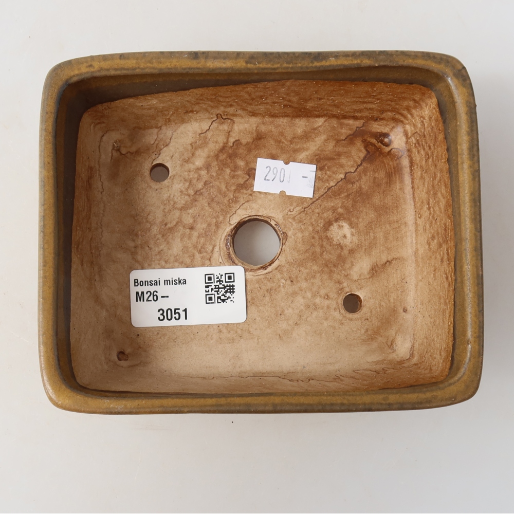 Pot à bonsaï en céramique 13,5 x 11 x 5 cm, couleur marron