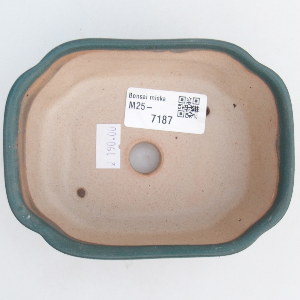 Bol à bonsaï en céramique 12,5 x 9,5 x 4,5 cm, couleur bleu