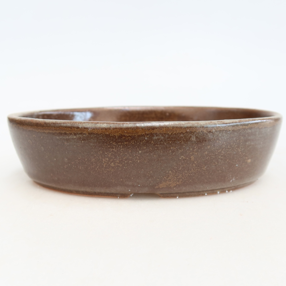 Bol à bonsaï en céramique 18,5 x 13,5 x 4,5 cm, brun