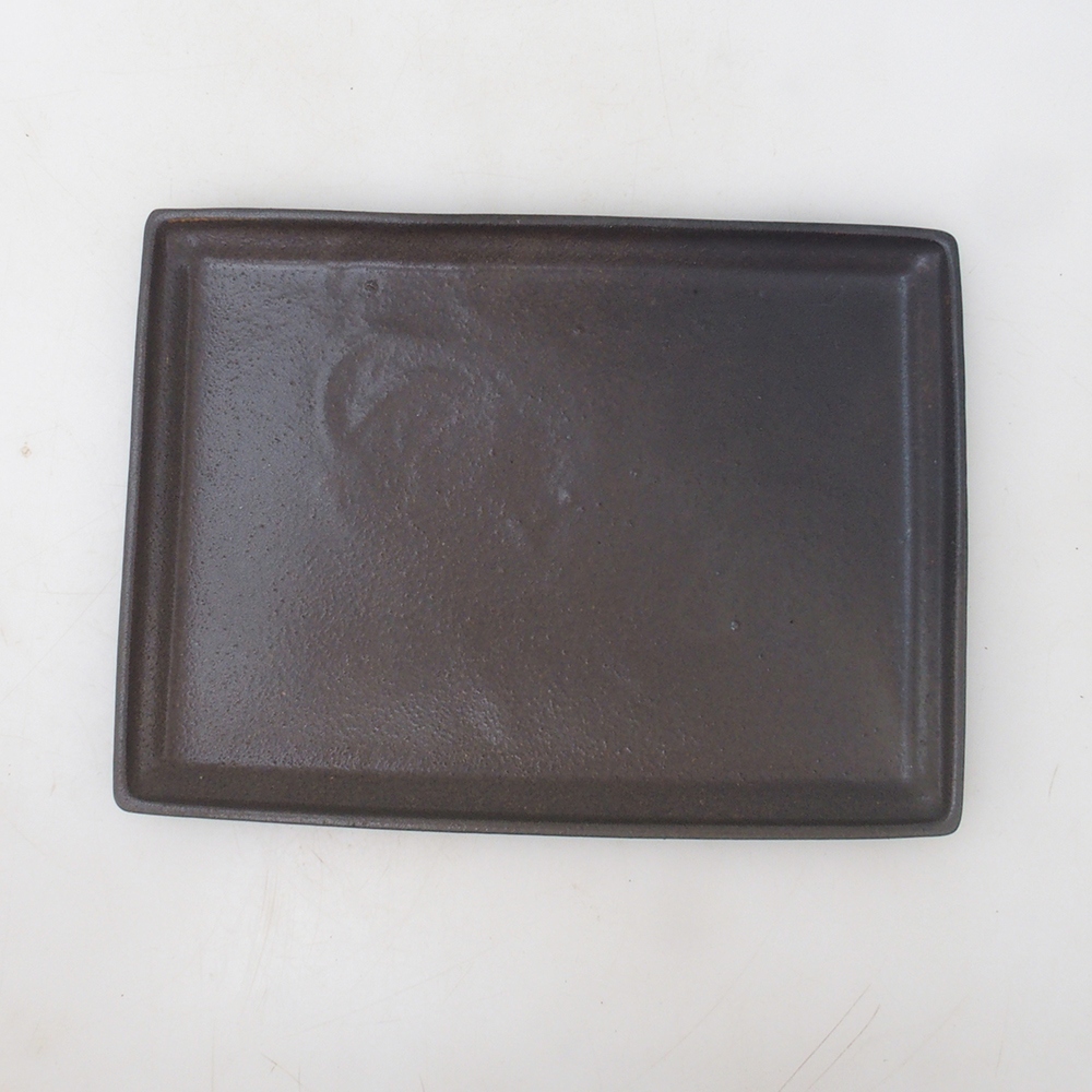 Soucoupe Bonsaï rectangle 22,5 x 17 x 1,5 cm - marron