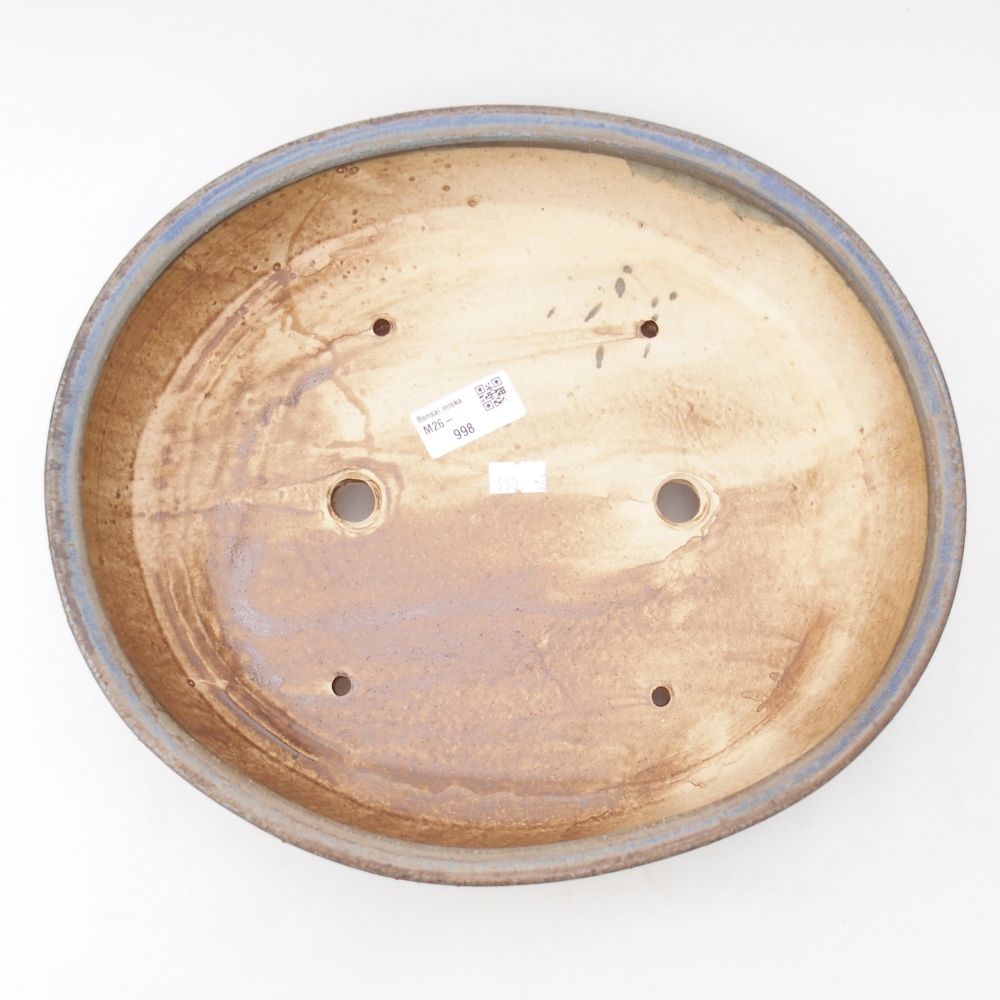 Bol à bonsaï en céramique 31,5 x 27,5 x 6 cm, couleur bleu