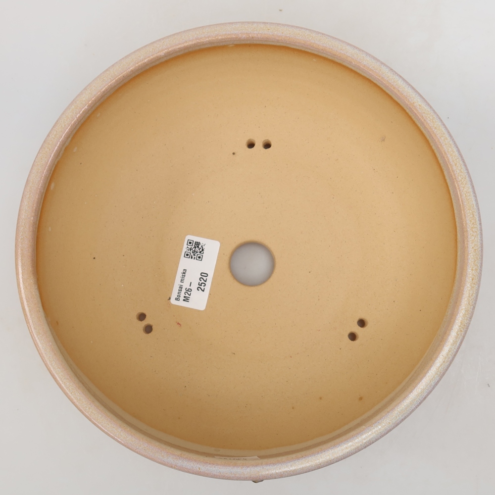 Pot à bonsaï en céramique 22,5 x 22,5 x 7 cm, couleur beige