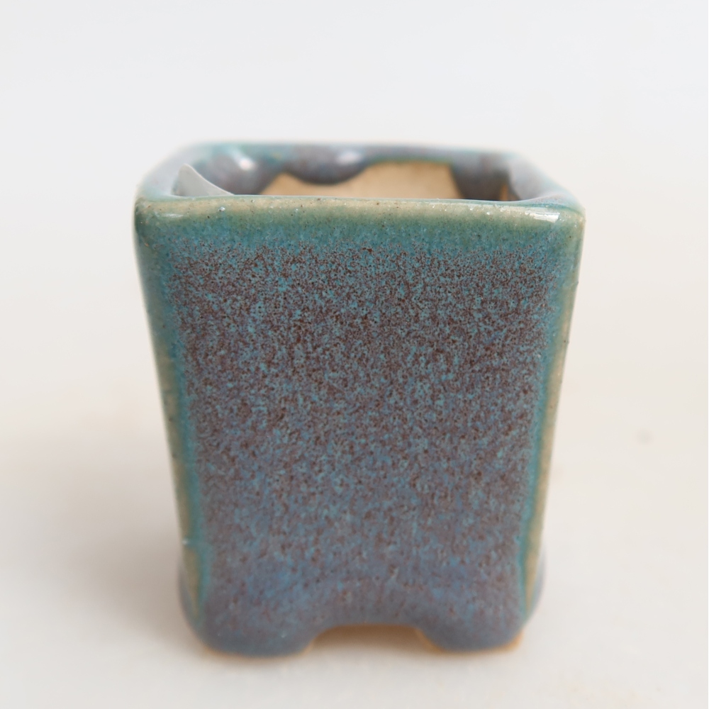 Pot à bonsaï en céramique 3 x 3 x 3,5 cm, couleur grise