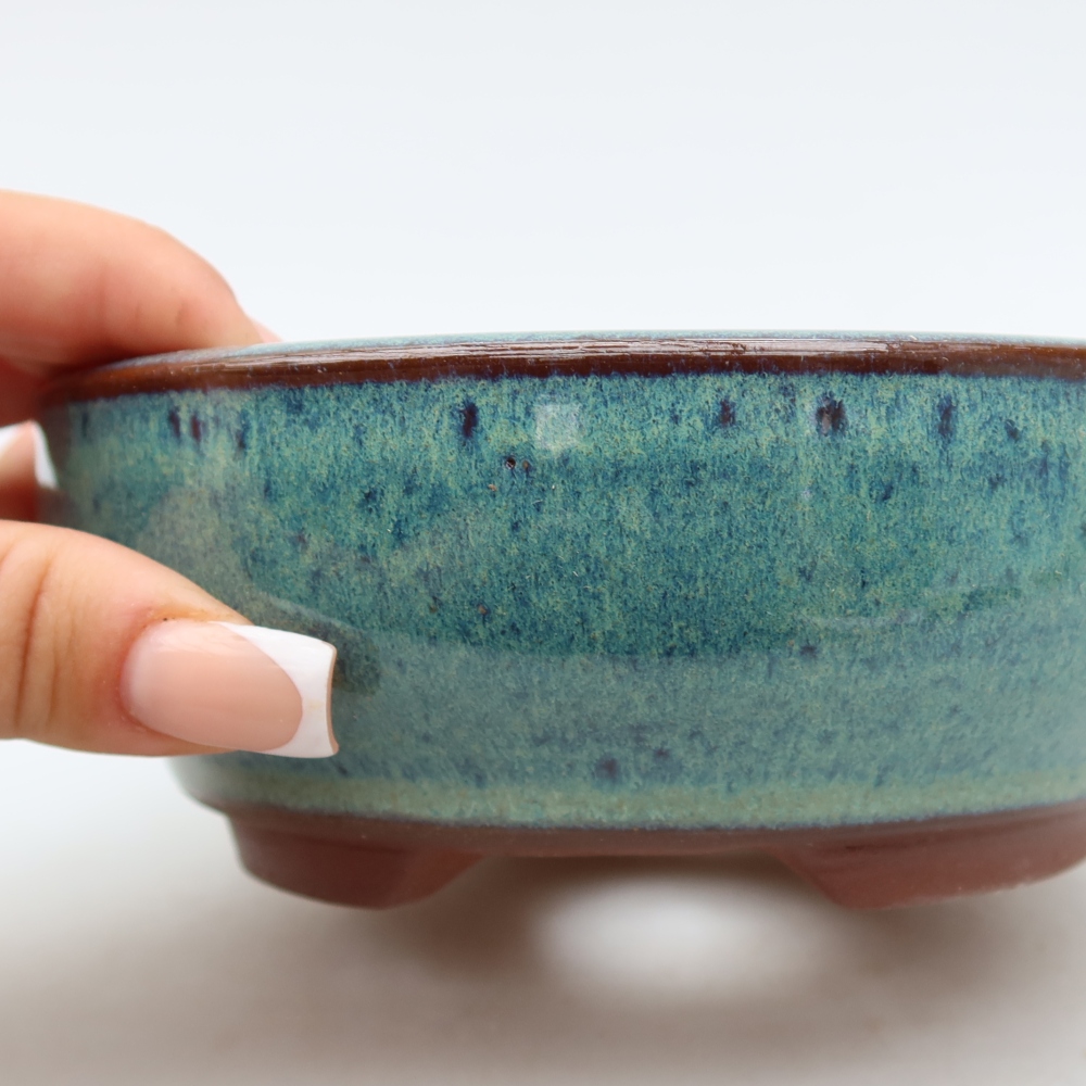 Bol à bonsaï en céramique 15 x 15 x 5,5 cm, couleur bleu