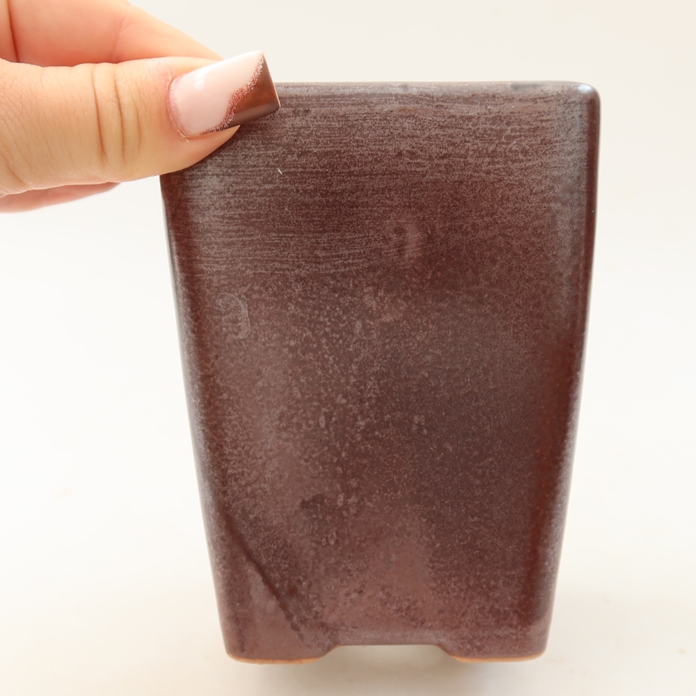Bol à bonsaï en céramique 8,5 x 8,5 x 11 cm, brun