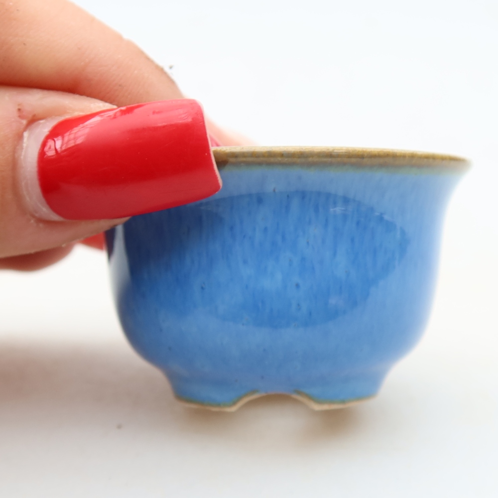 Bol à bonsaï en céramique 5 x 5 x 3 cm, couleur bleu