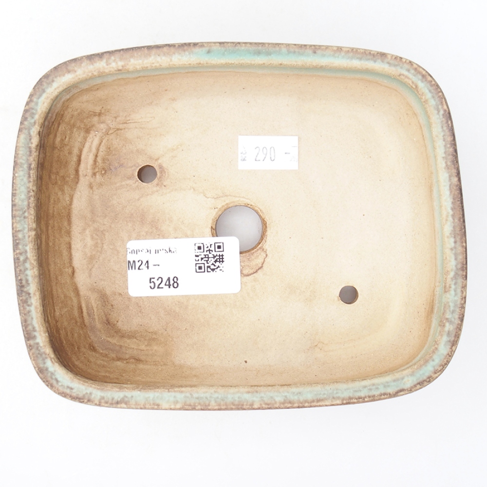 Bol à bonsaï en céramique 14,5 x 11,5 x 4 cm, vert