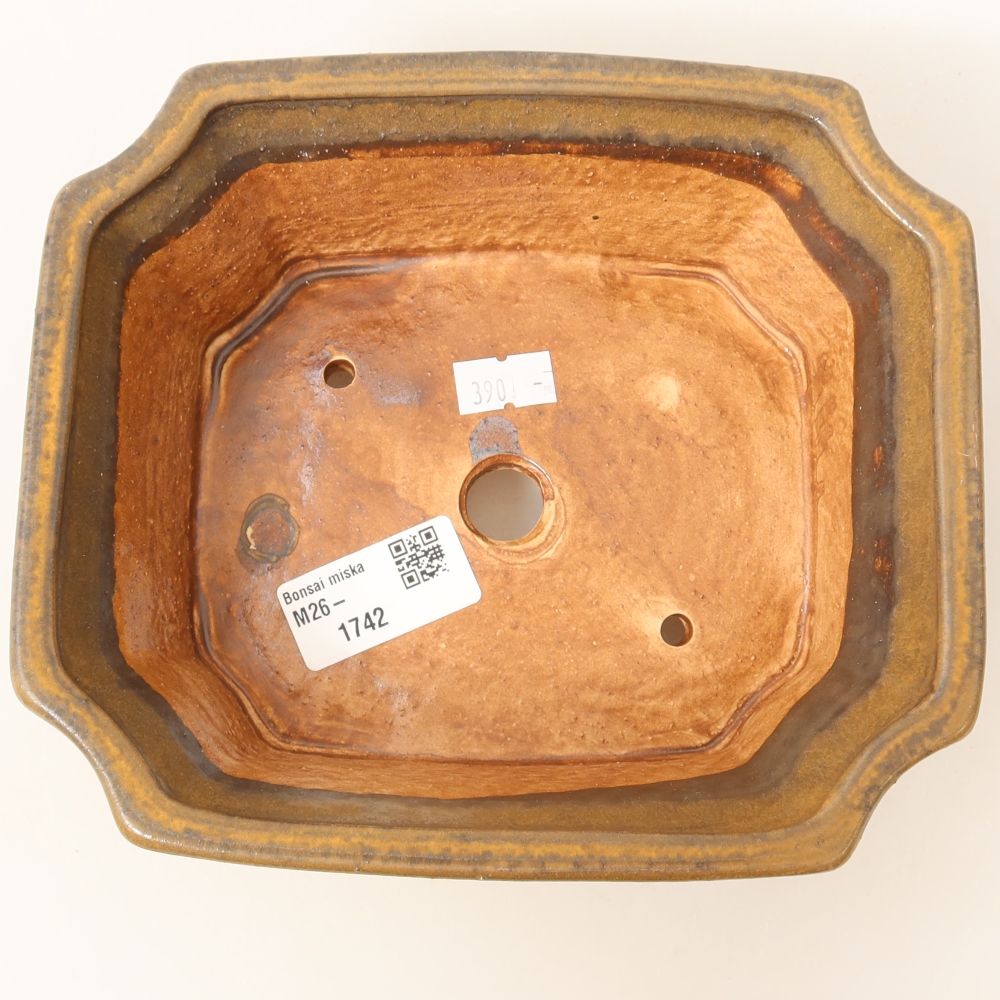 Pot à bonsaï en céramique 18 x 15 x 6 cm, couleur rose