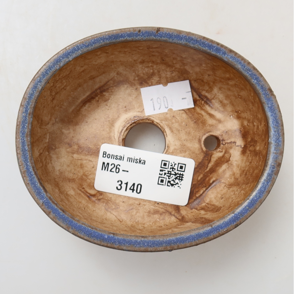 Pot à bonsaï en céramique 9,5 x 8 x 4 cm, couleur bleue