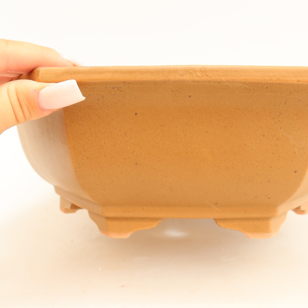 Pot à bonsaï en céramique 28 x 24,5 x 9 cm, couleur marron