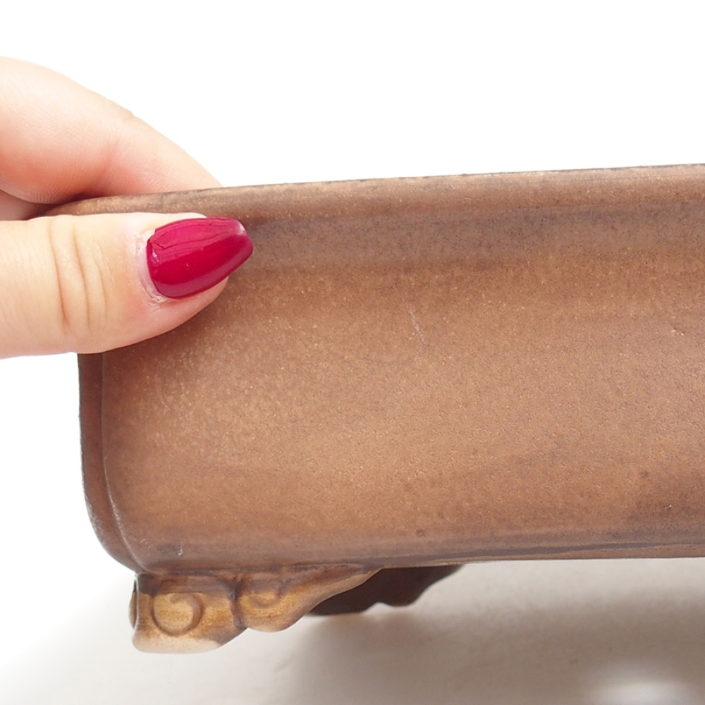 Bol à bonsaï en céramique 25 x 20 x 7,5 cm, rose