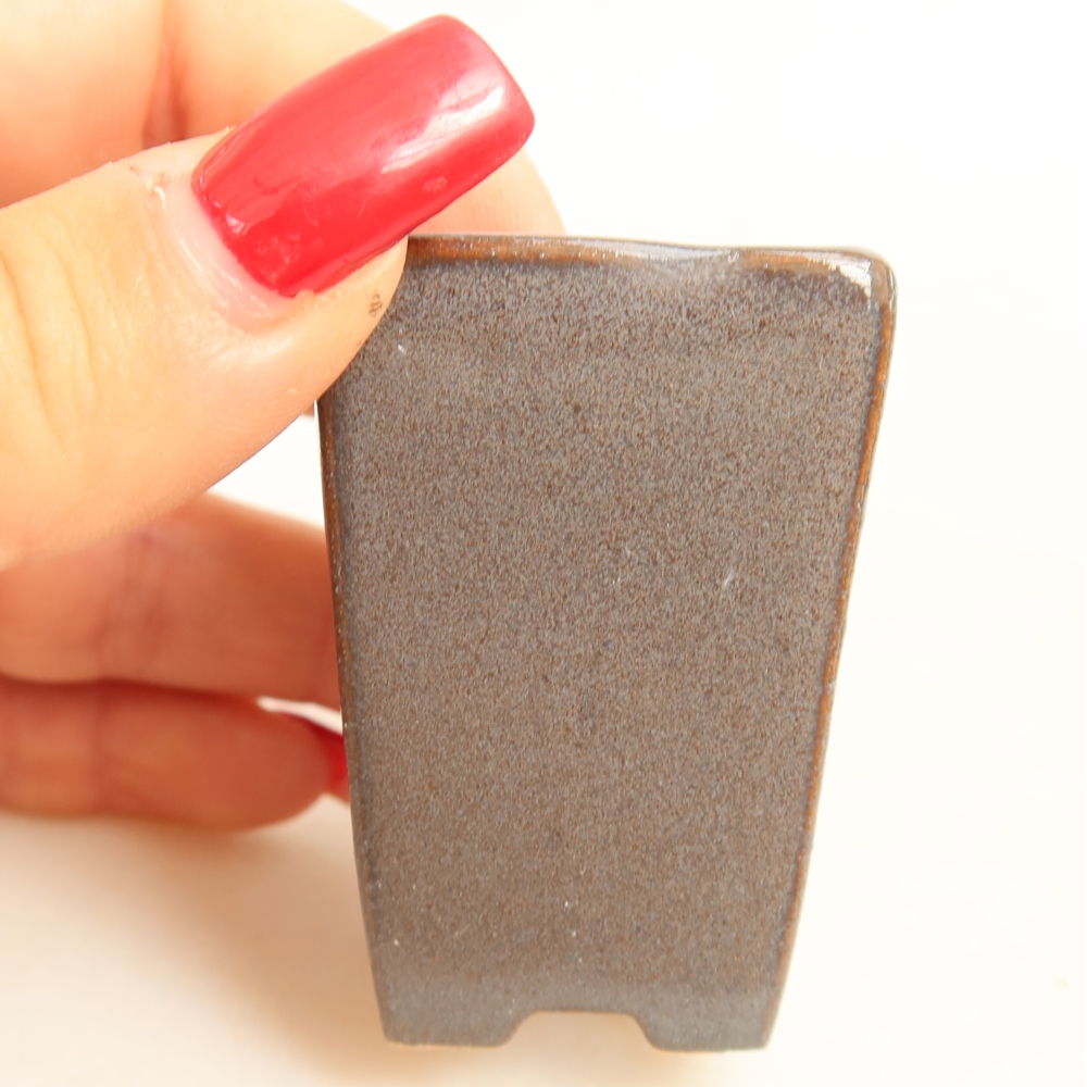 Pot à bonsaï en céramique 3,5 x 3,5 x 5 cm, couleur grise