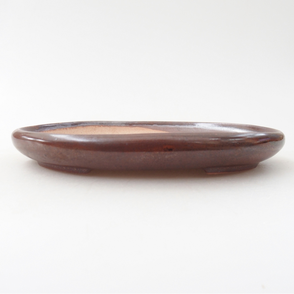 Bol à bonsaï en céramique 17 x 12,5 x 2 cm, brun