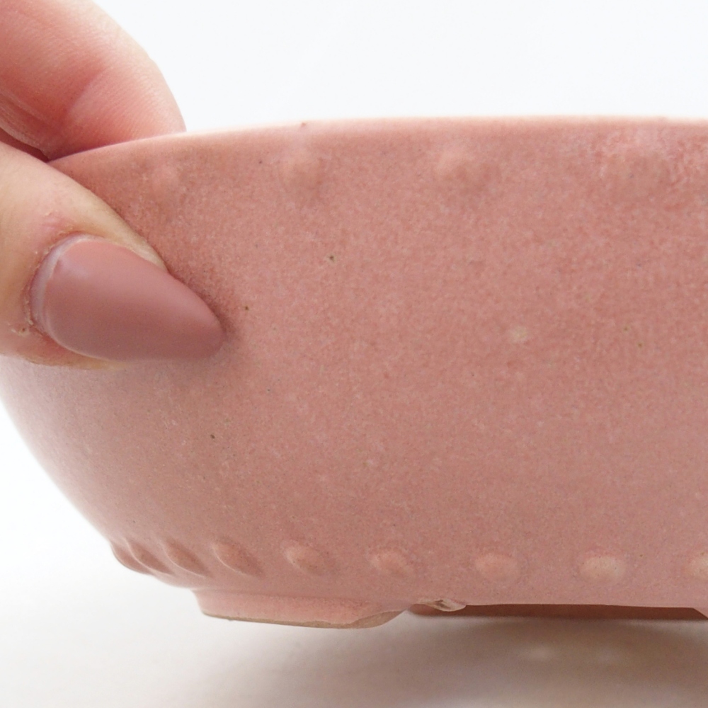 Bol à bonsaï en céramique 18 x 18 x 5 cm, rose