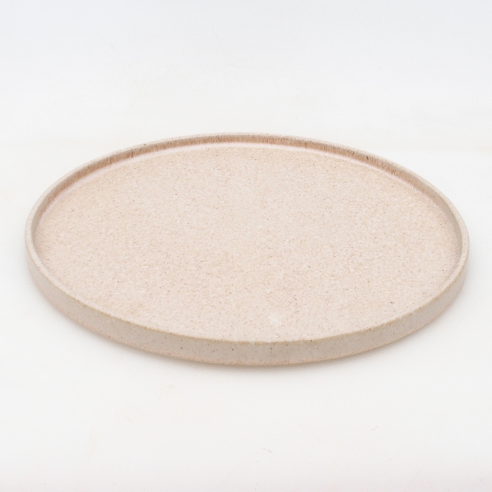 Console ronde pour bonsaïs D7-M - 24,5 x 24,5 x 1 cm - beige