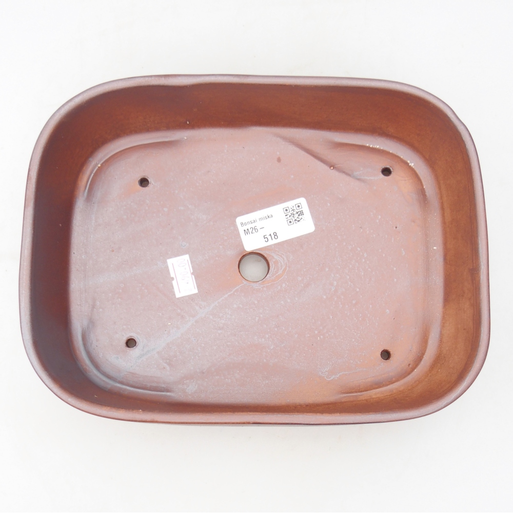 Bol à bonsaï en céramique 22,5 x 17 x 6 cm, couleur métal