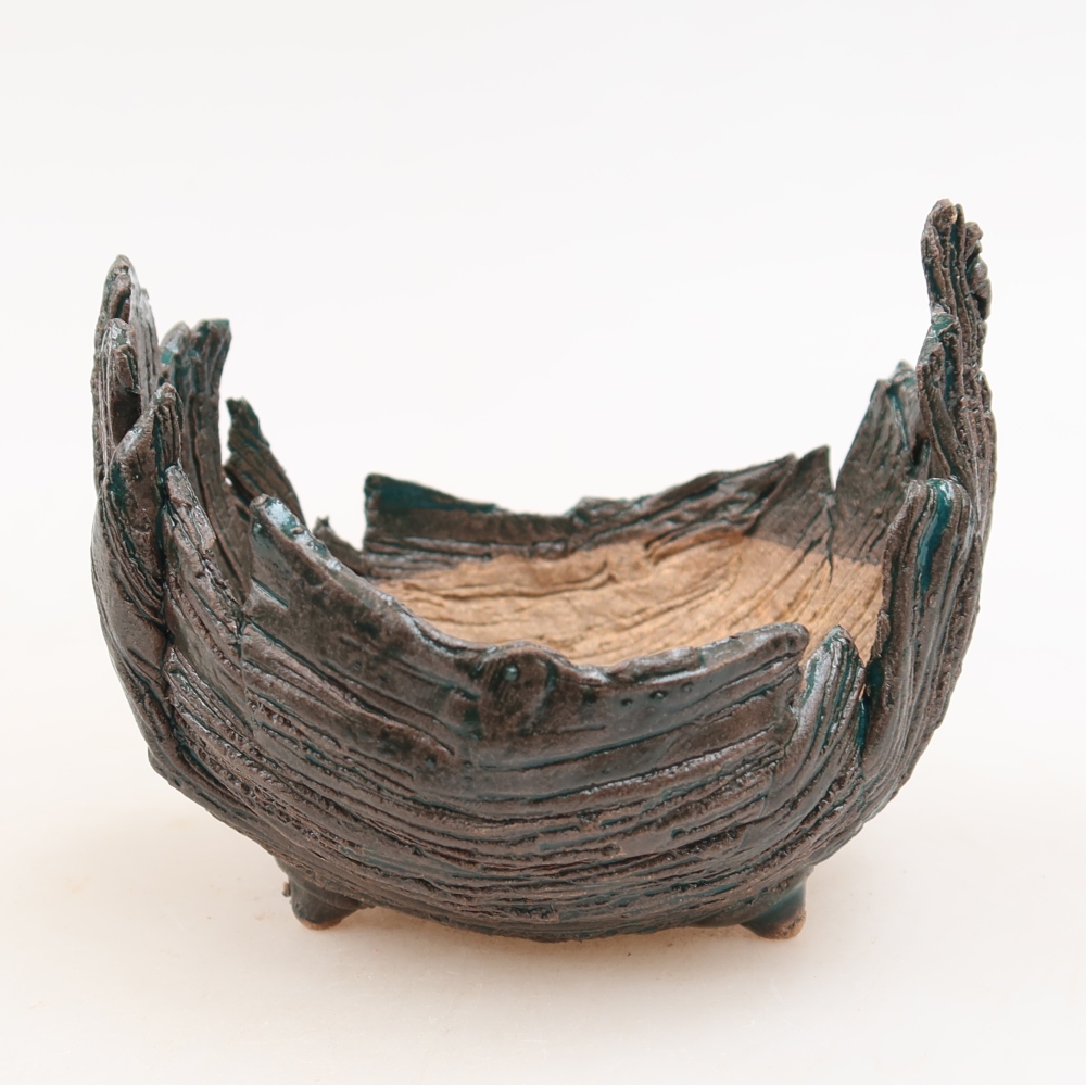 Coquille en céramique  10 x 8,5 x 7,5 cm, couleur verte