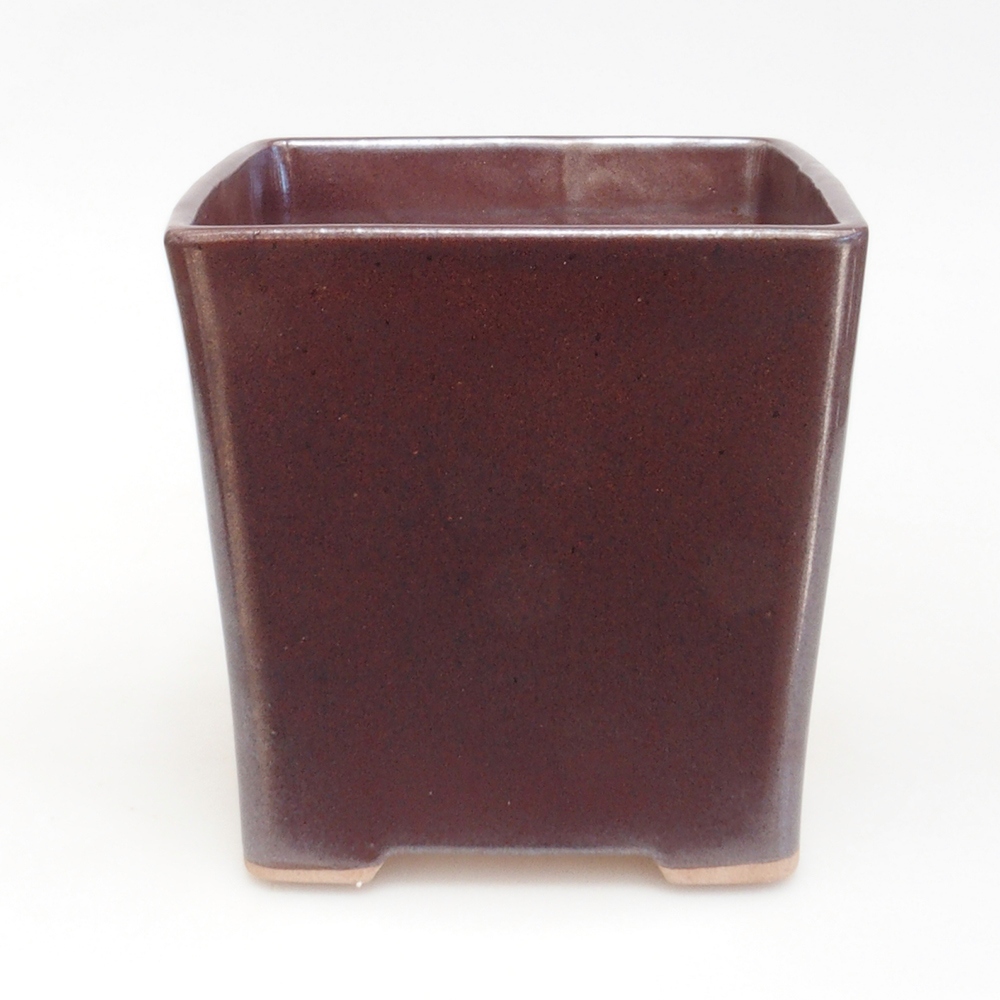 Bol à bonsaï en céramique 13,5 x 13,5 x 13,5 cm, brun