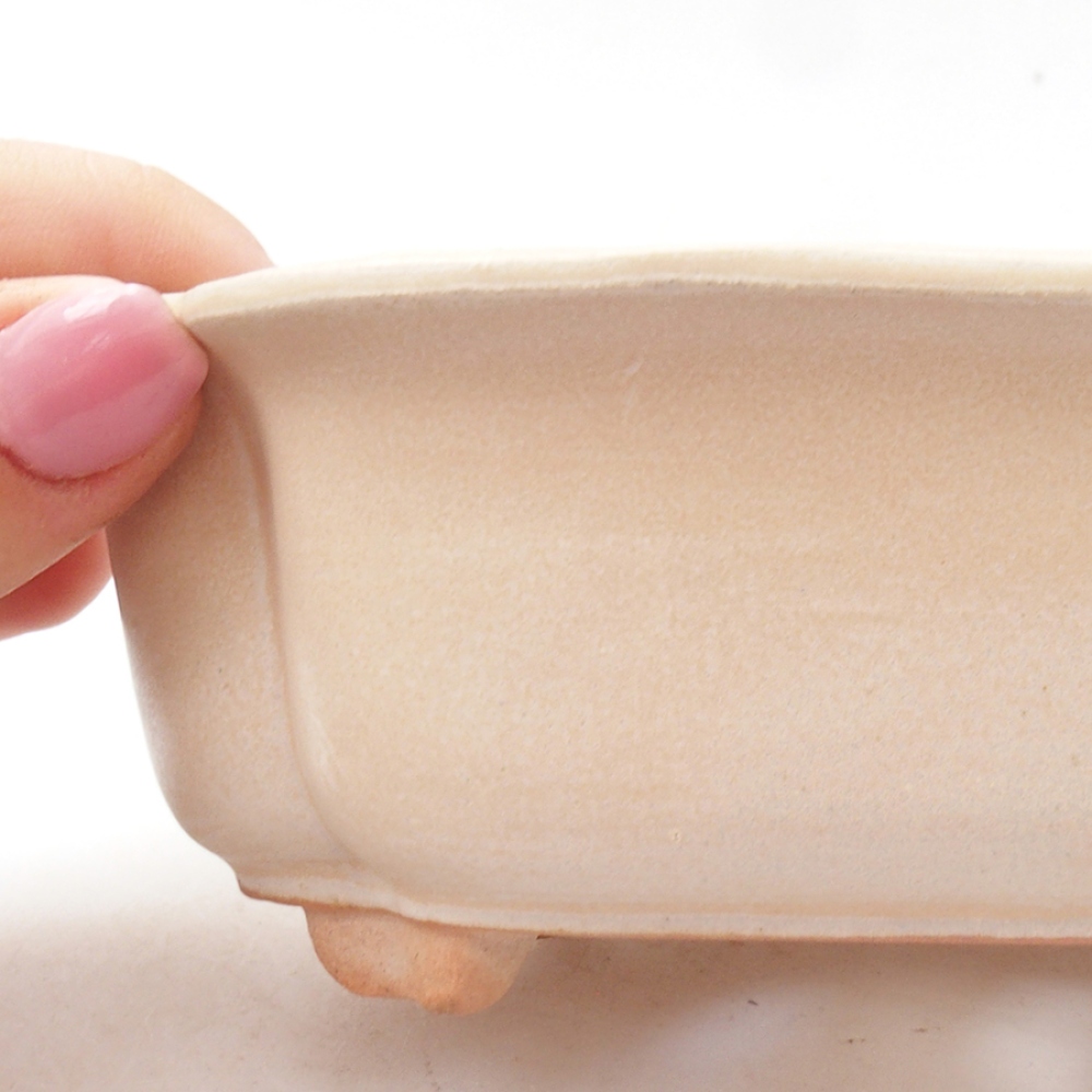 Bol à bonsaï en céramique 13,5 x 10 x 5 cm, couleur beige
