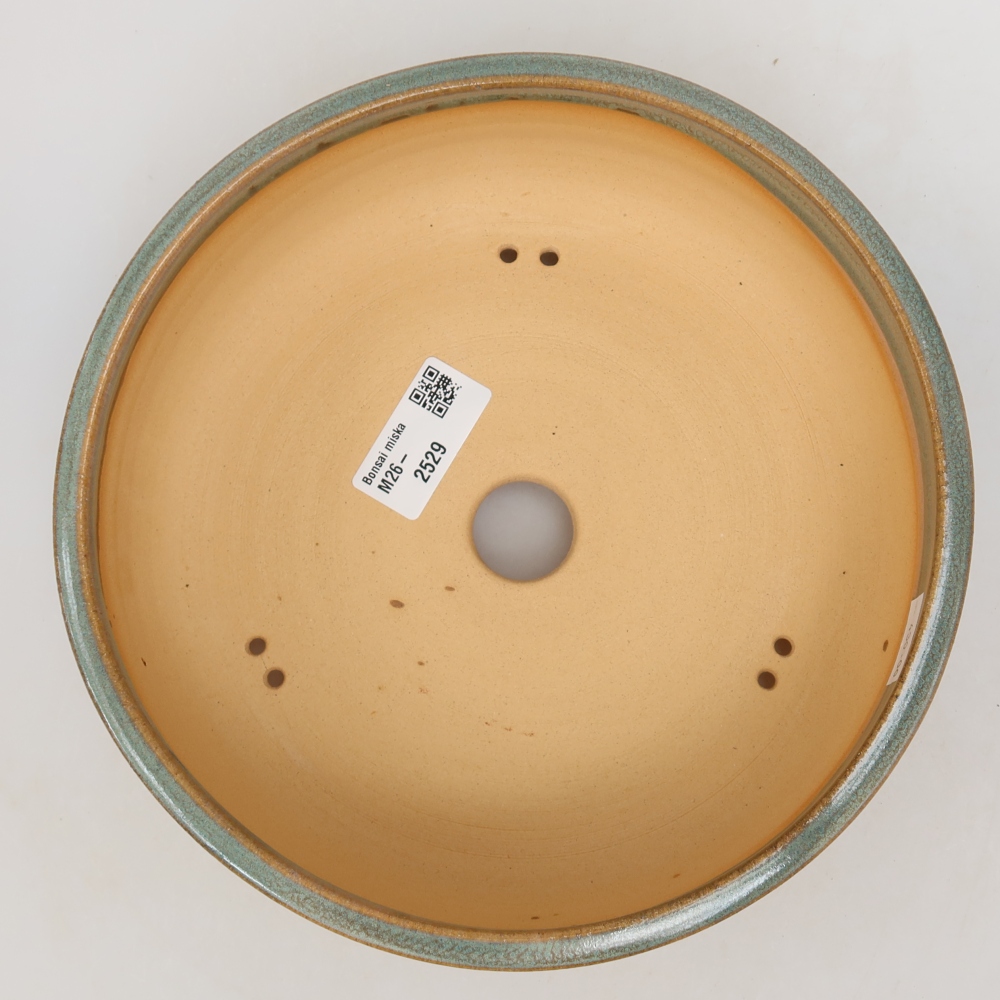 Pot à bonsaï en céramique 21 x 21 x 6,5 cm, couleur verte