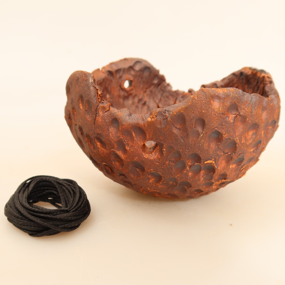 Coquille en céramique pour kokedama, 10 x 10 x 6,5 cm, couleur marron