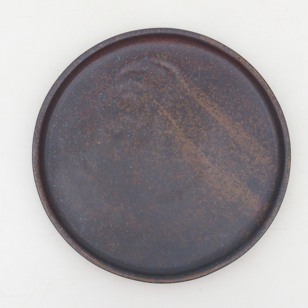 Console ronde pour bonsaïs D6-L - 13,5 x 13,5 x 1 cm - marron