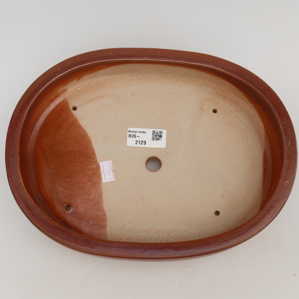 Pot à bonsaï en céramique 27 x 21 x 5,5 cm, couleur bordeaux