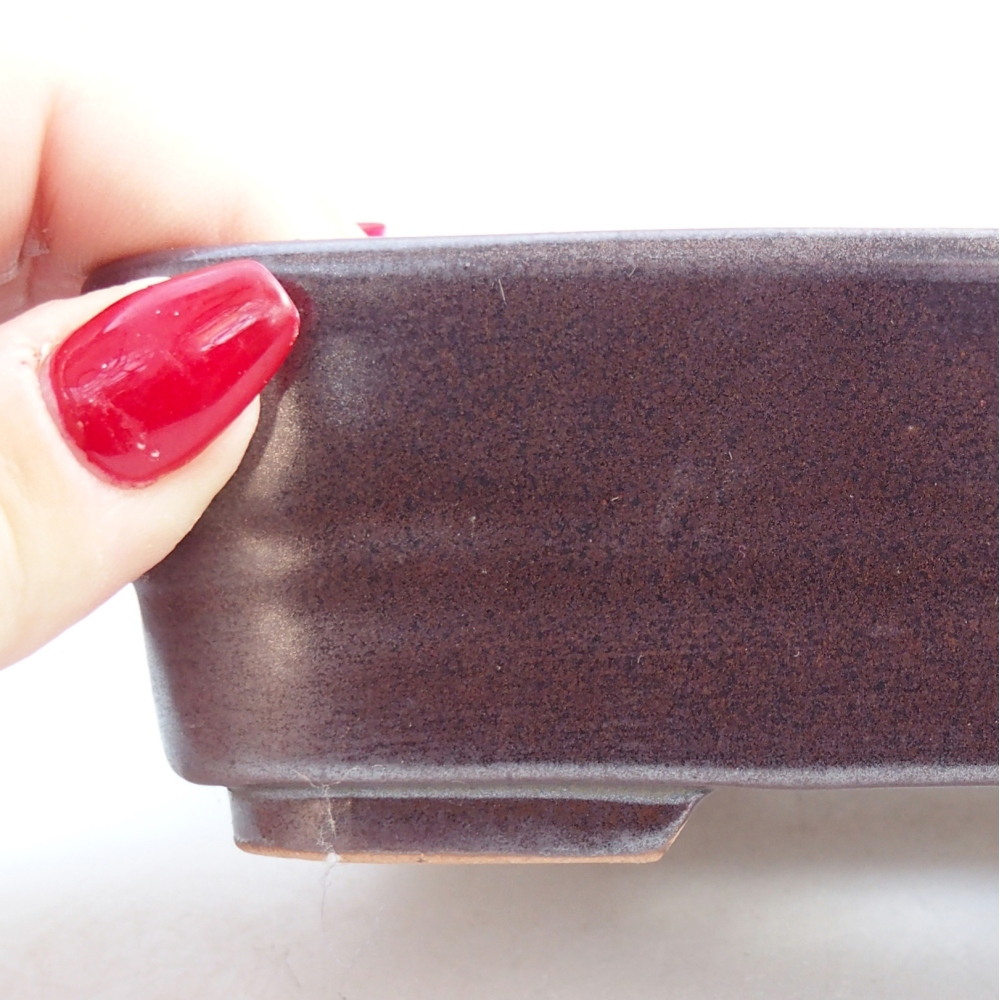 Bol bonsaï en céramique 14,5 x 10,5 x 4,5 cm, couleur métal