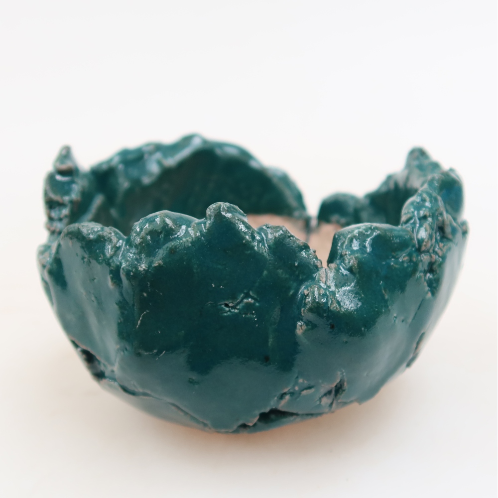 Coquille en céramique 9 x 8,5 x 6 cm , couleur verte