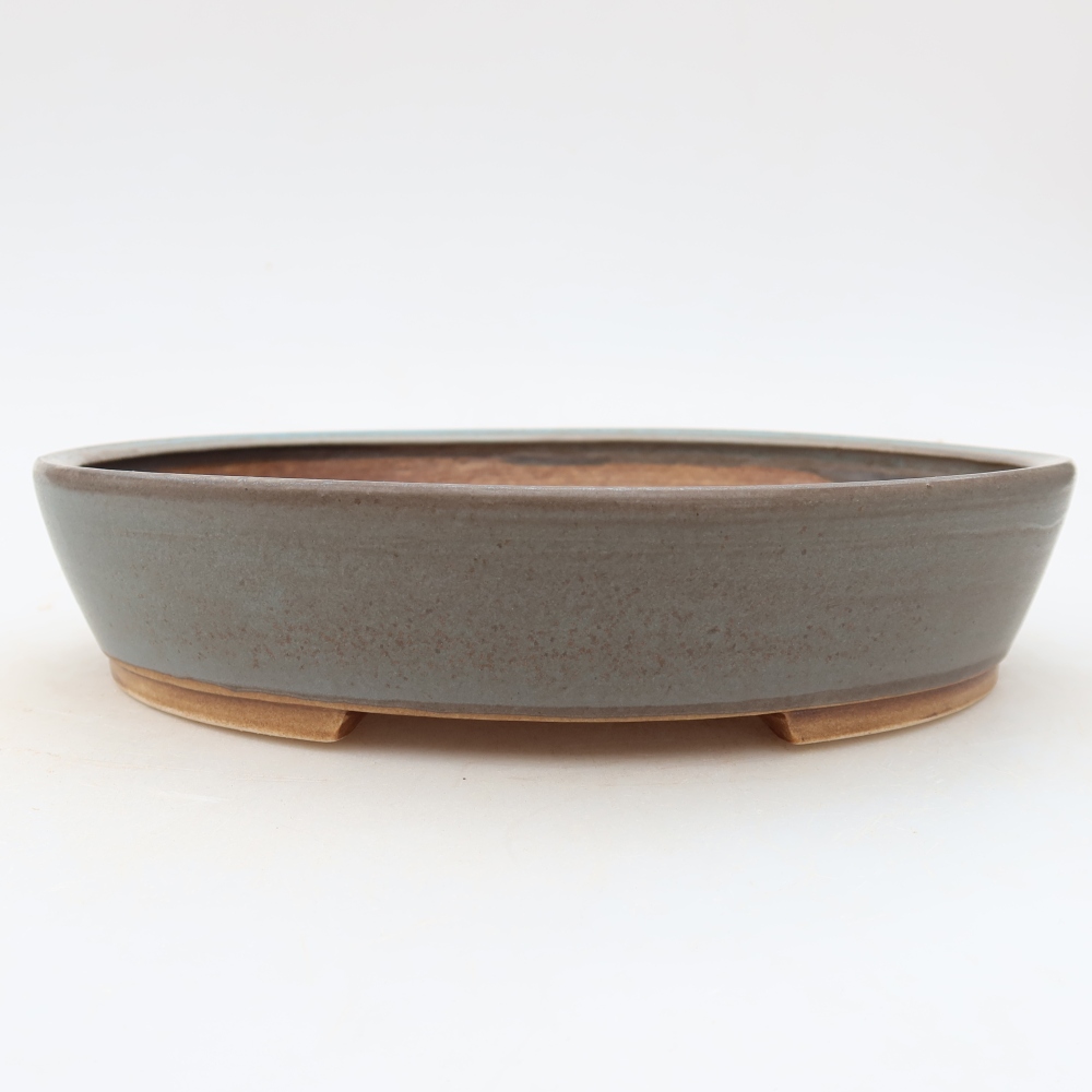 Pot à bonsaï en céramique 21 x 19 x 4,5 cm, couleur bleue