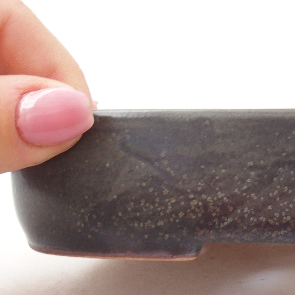 Bol à bonsaï en céramique 16 x 11 x 3,5 cm, gris