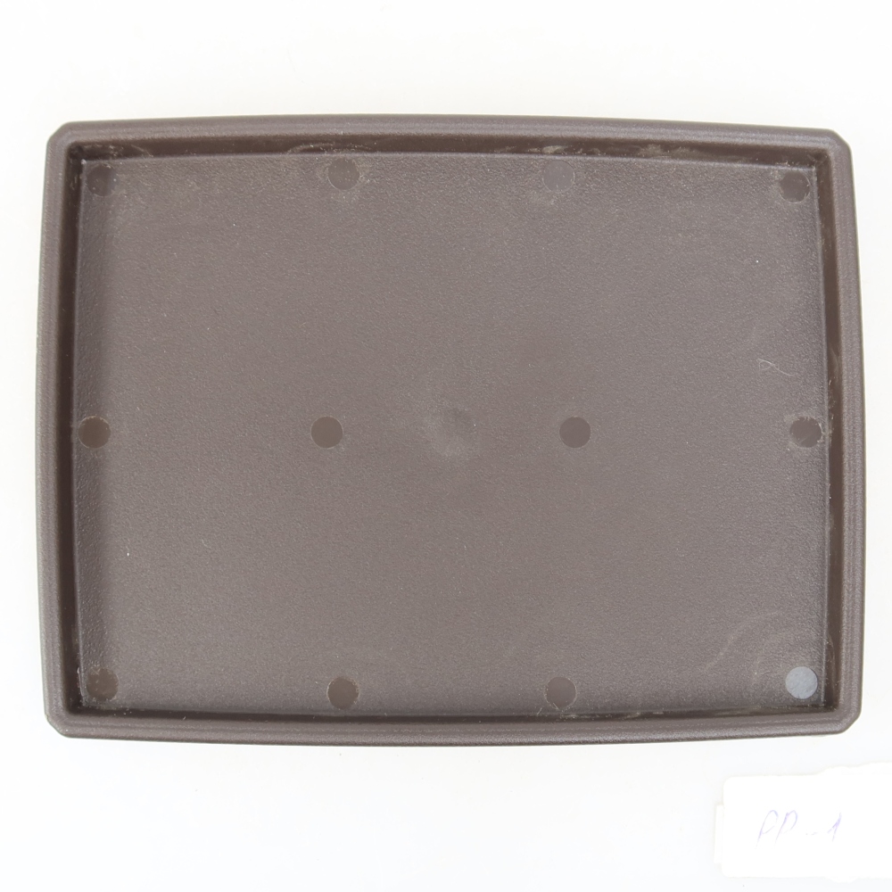 Soucoupe pour bonsaï en plastique PP-1 - 15 x 11 x 1,2 cm, marron