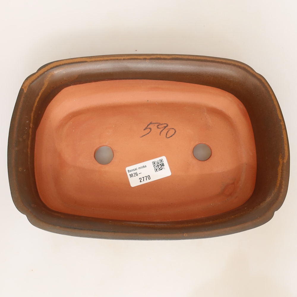 Bol en céramique  24 x 17 x 6 cm, couleur marron