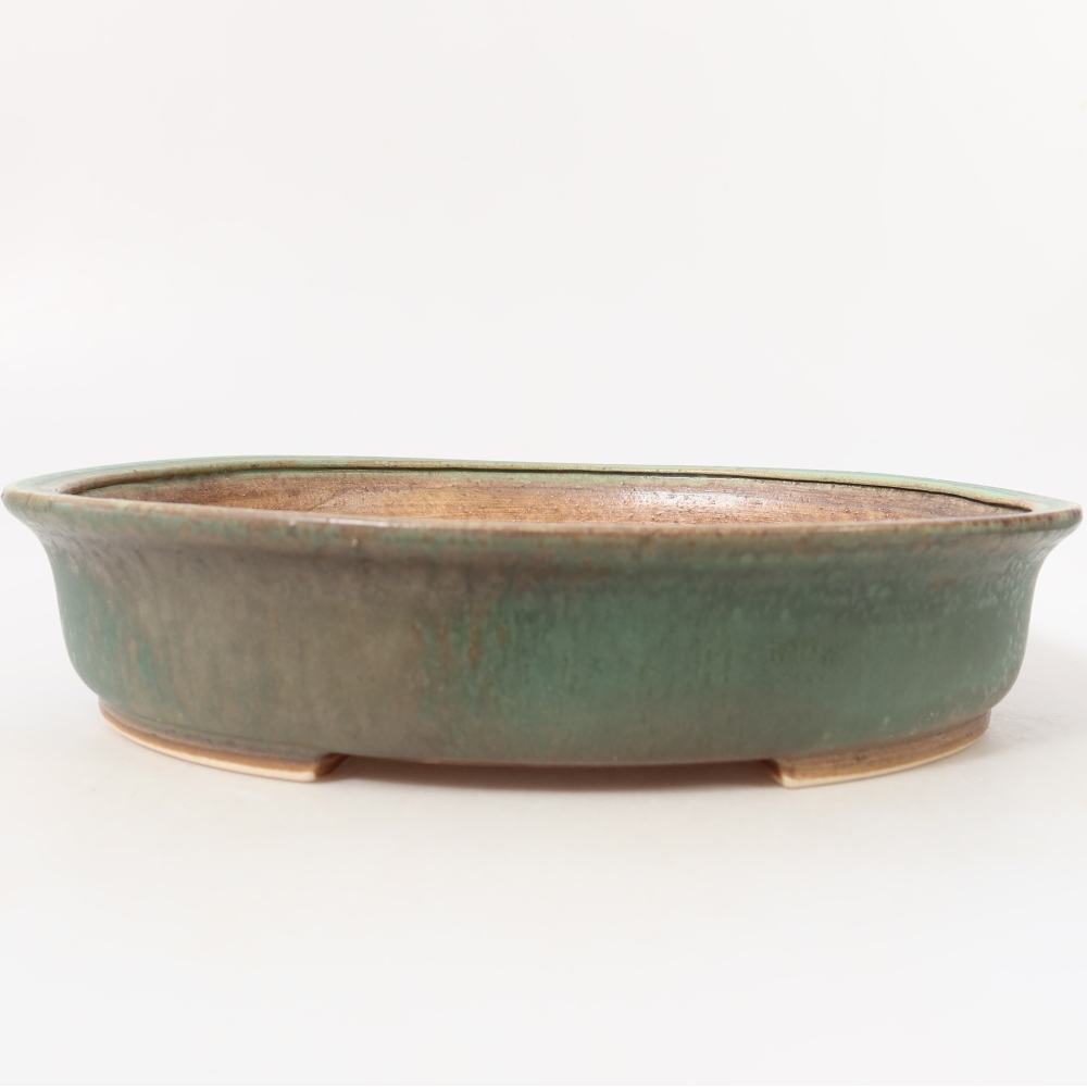 Bol à bonsaï en céramique 26,5 x 23,5 x 5,5 cm, vert