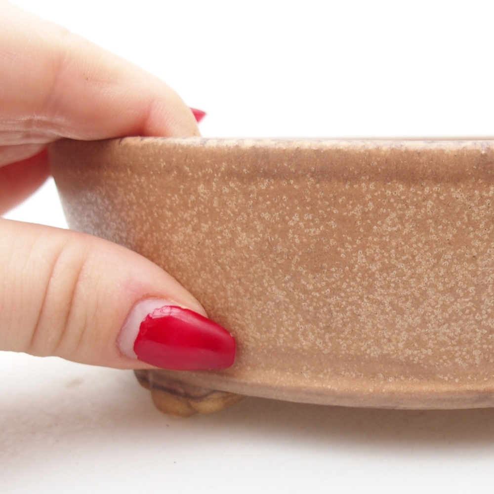 Bol à bonsaï en céramique 15,5 x 15,5 x 5 cm, rose