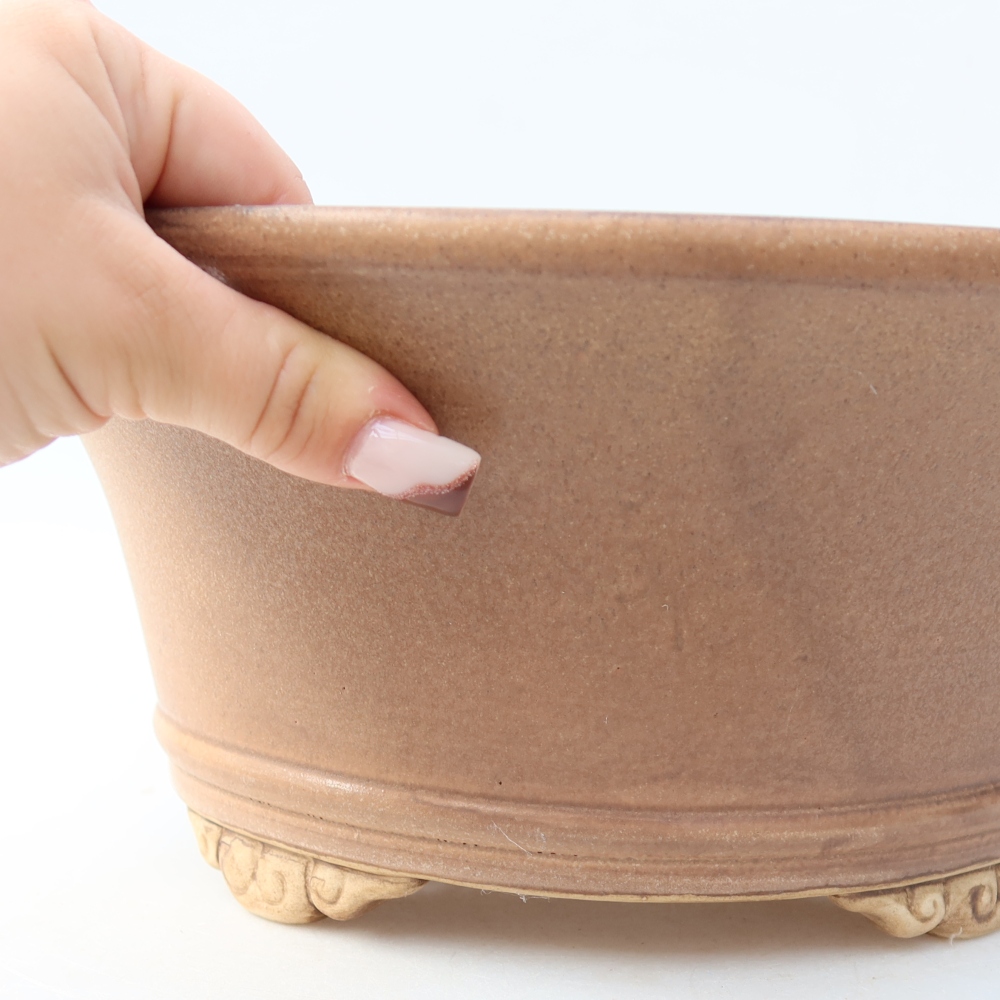 Pot à bonsaï en céramique 29 x 29 x 12,5 cm, couleur rose