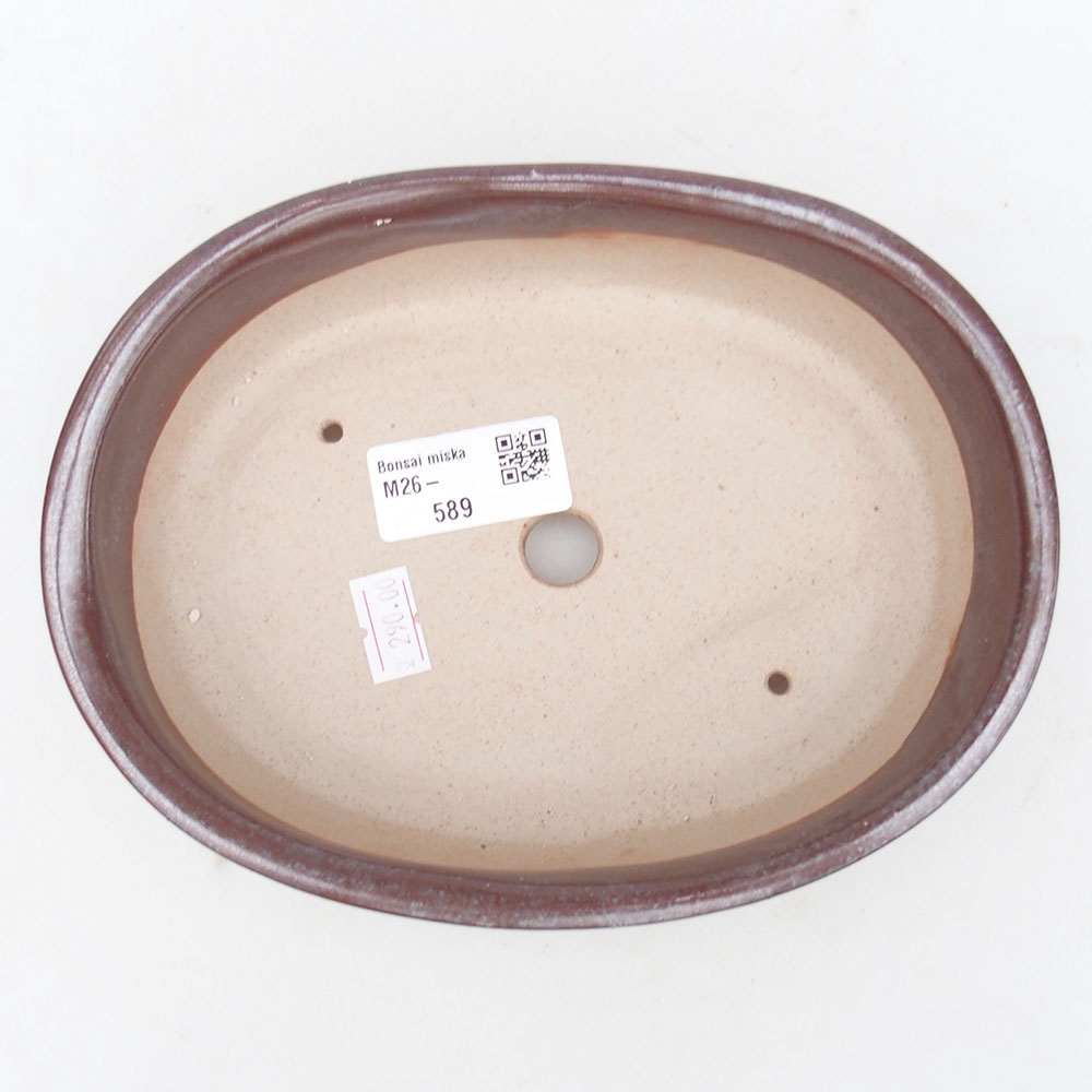 Bol à bonsaï en céramique 19 x 14 x 5 cm, brun