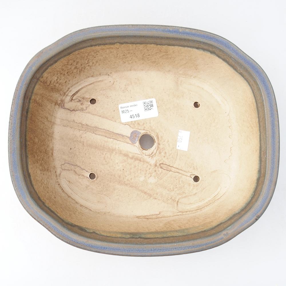 Bol à bonsaï en céramique 24 x 21 x 7,5 cm, couleur bleu
